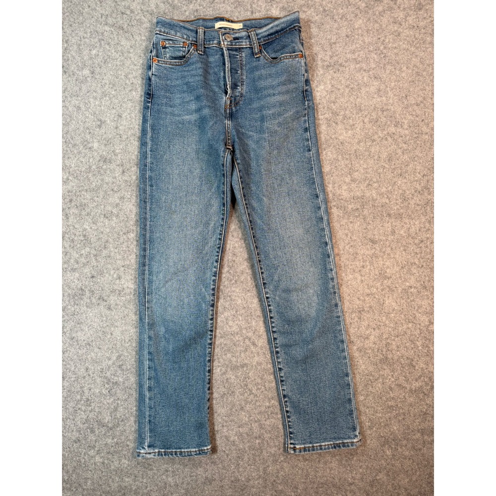 Levis Wedgie Straight Jeans Womens 25 High Rise Blue Denim Button Fly